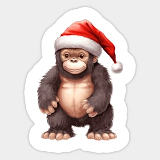 Christmas Bigfoot Sticker